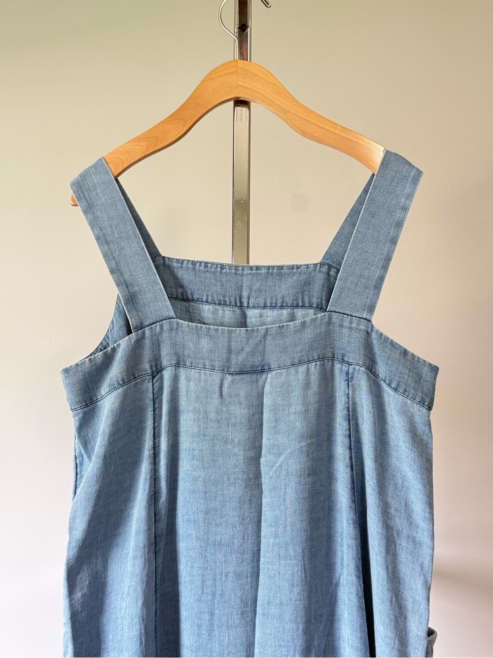 Pure Jill Indigo J Jill 100% Cotton Apron Pinafore Jumper Maxi Dress M - Picture 10 of 14